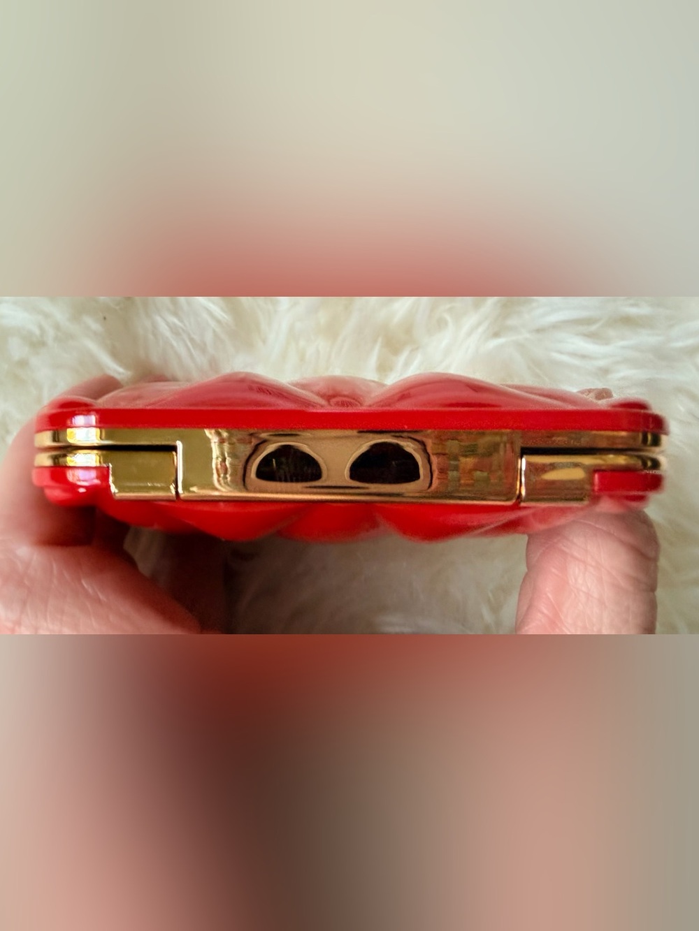 MUI MUI Red Compact Mirror NEW in Box w Bag. Mirrors SEALED. Gold Accents. - Picture 6 of 9